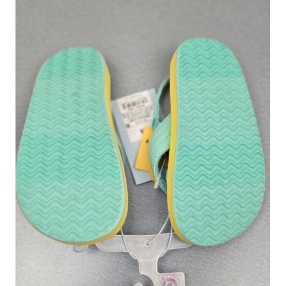 Girl's Pineapple Sandals Cat and Jack 7/8  Slip-on with Back Strap - Picture 3 of 6